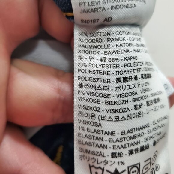 Levi's Demi Curve Mid‎ Rise Straight Leg Dark Wash Women's Red Tab Jeans Sz 4/27 - Picture 5 of 7